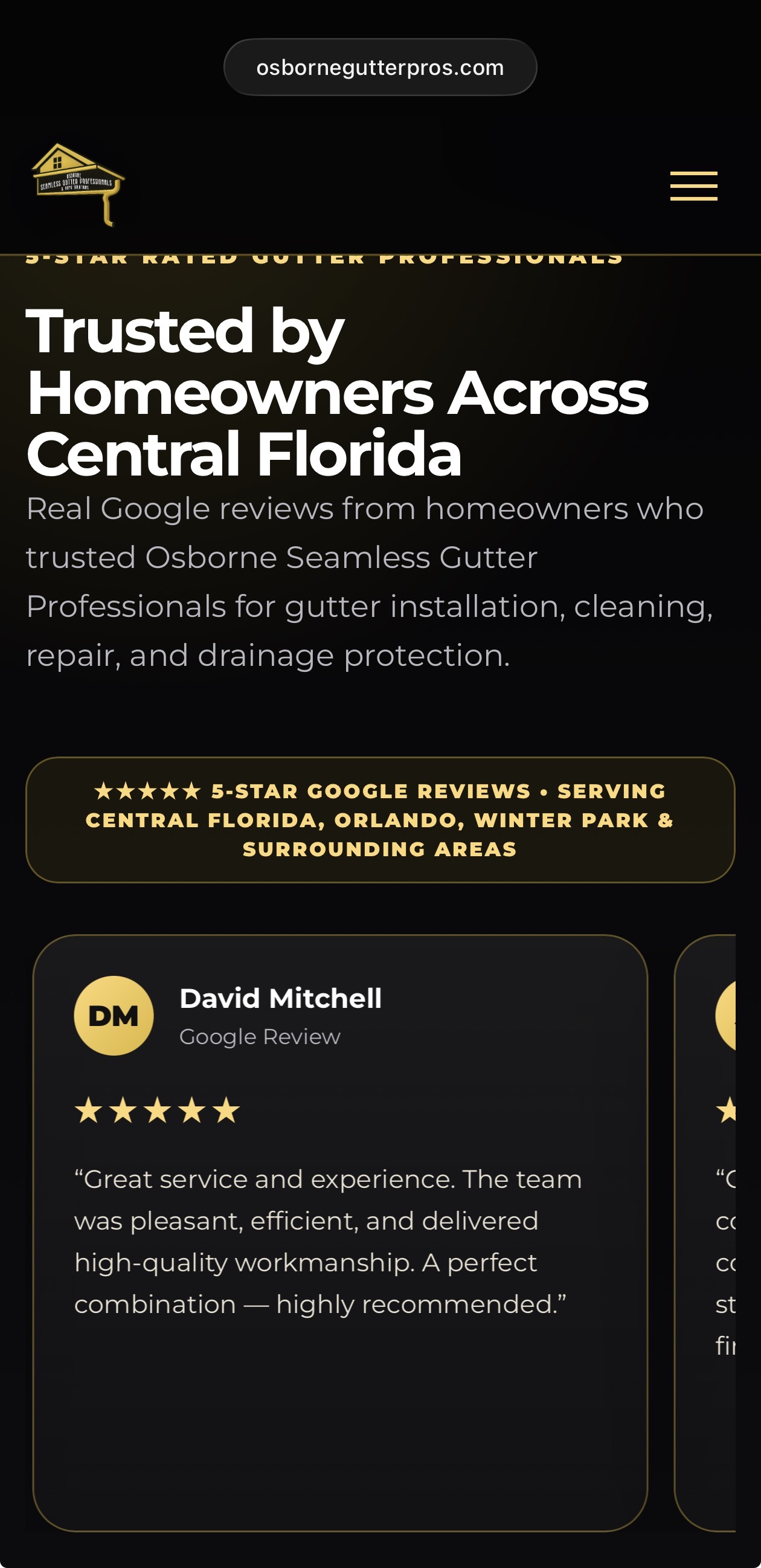 Osborne Gutter Pros mobile screenshot