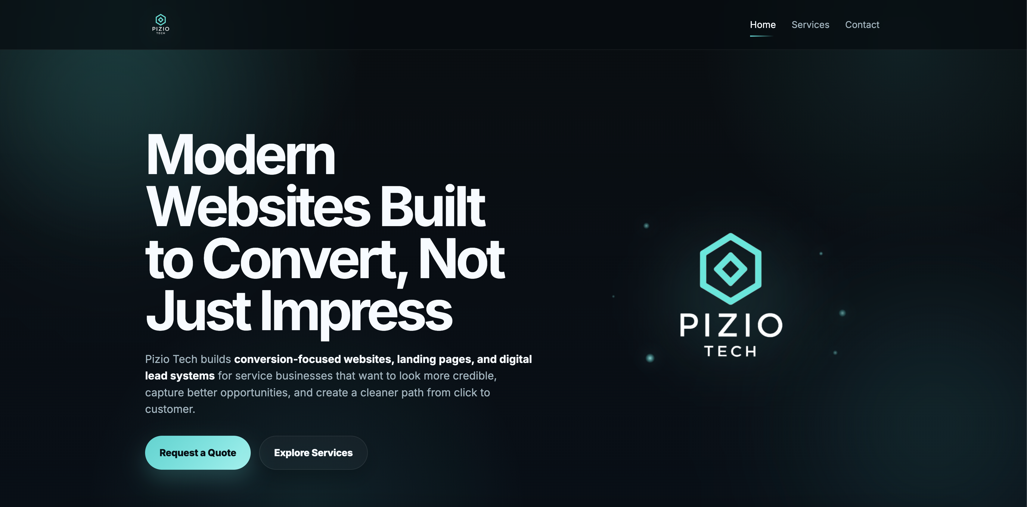 Pizio Tech Website Preview
